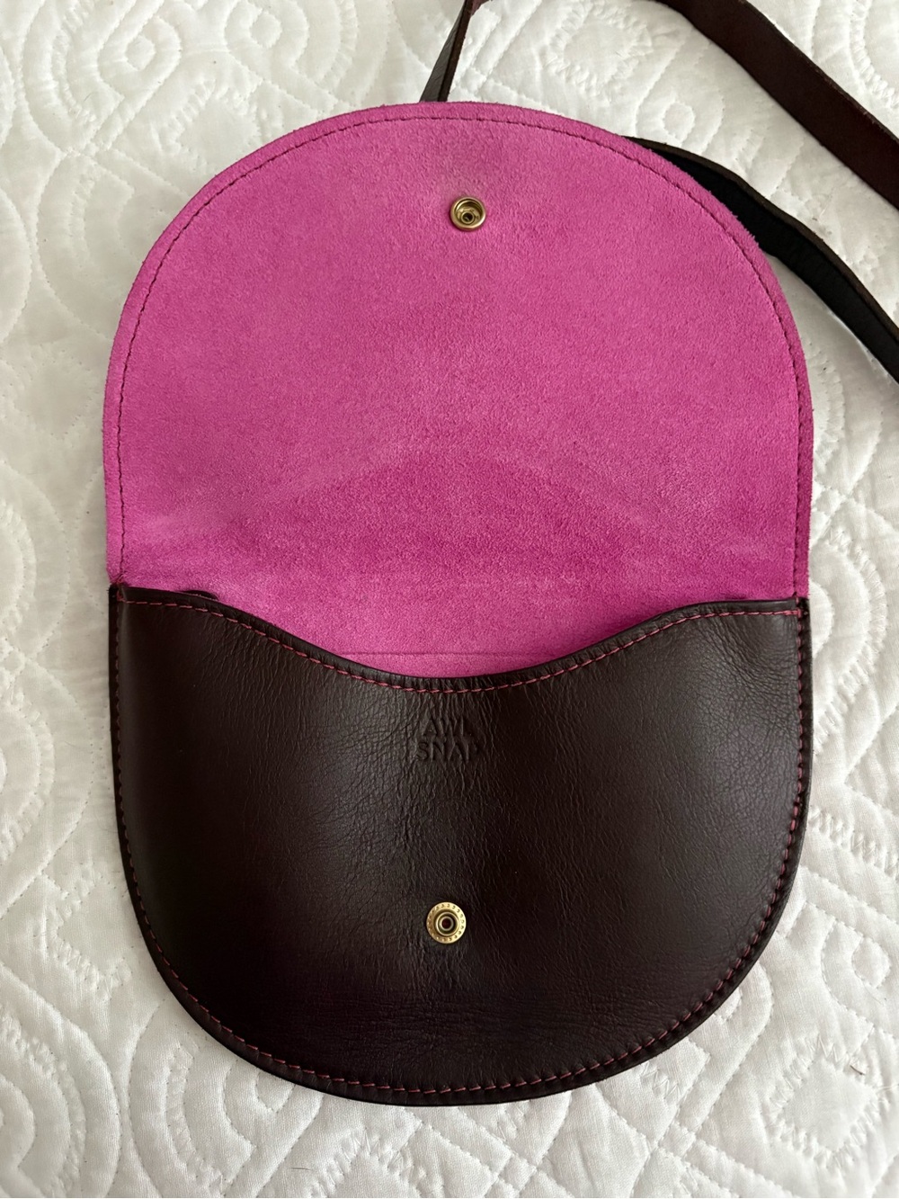 Burgundy leather fanny /crossbody by AWL Snap